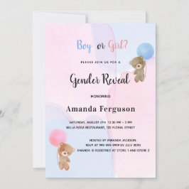 ジェンダーはテディベアのピンク色の少年の女の子を明かす 招待状