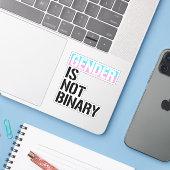 ジェンダーはバイナリーではない シール (ノートパソコンとiPhone)