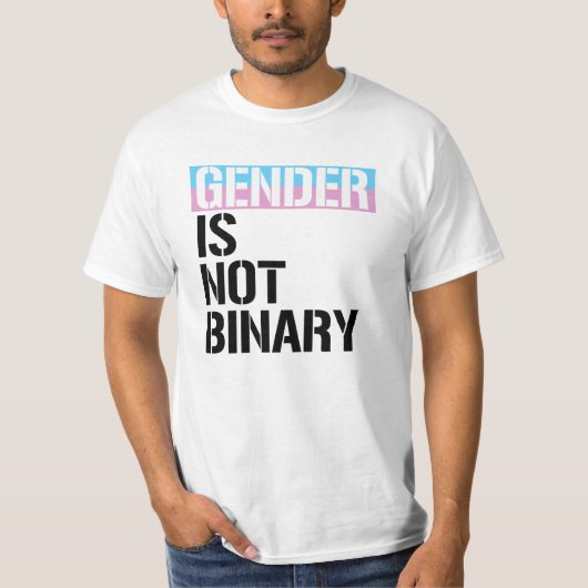 ジェンダーはバイナリーではない Tシャツ (正面)