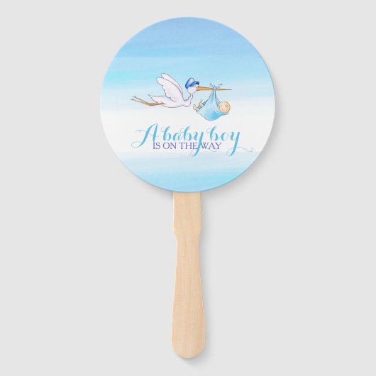 ジェンダーはパーティーのコウノトリの女の子または男の子の赤のシャワーを明らかにする ハンドファン (正面)