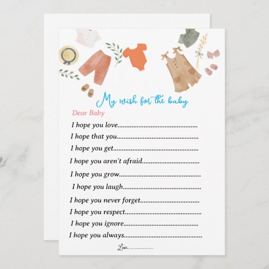 ジェンダーはパーティーゲームのベビーへの願いを明らかにする シーズンカード (正面/裏面)