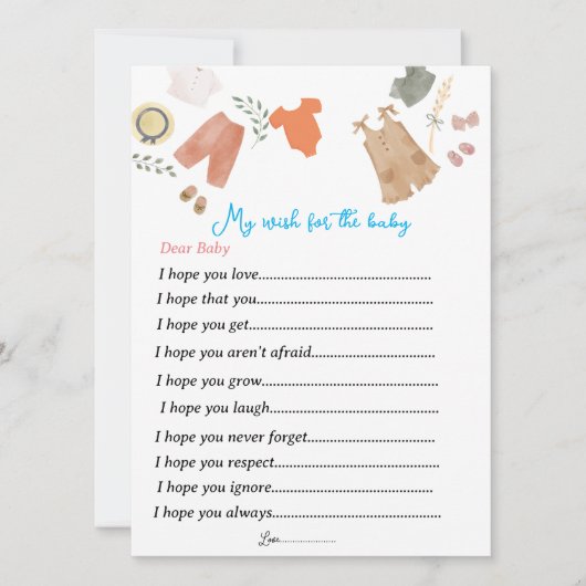 ジェンダーはパーティーゲームのベビーへの願いを明らかにする シーズンカード (正面)