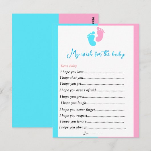 ジェンダーはパーティーゲームのベビーへの願いを明らかにする ポストカード (正面/裏面)