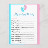 ジェンダーはパーティーゲームのベビーへの願いを明らかにする ポストカード (正面)