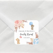 ジェンダーはパーティーパンパステディベア男の子を明かす スクエアシール