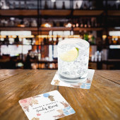 ジェンダーはパーティーパンパステディベア男の子を明かす スクエアペーパーコースター