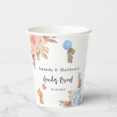 ジェンダーはパーティーパンパステディベア男の子を明かす 紙コップ (裏面)