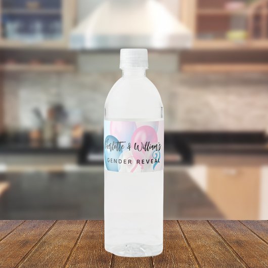ジェンダーはパーティーピンクの青い男の子のバルーンを明らかにする ペットボトルラベル