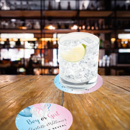 ジェンダーはパーティーピンクの青い男の子のバルーンを明らかにする ラウンドペーパーコースター