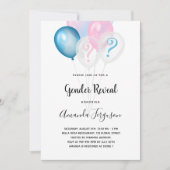 ジェンダーはパーティーブルーのピンクの男の子を明かす 招待状 (正面)
