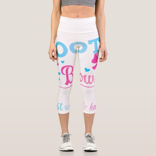 ジェンダーはブーツまたは弓ママのマッチングベビーパーを明かす カプリレギンス (正面)