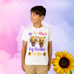 ジェンダーは彼の彼女の兄とビー少年の白を明かす Tシャツ