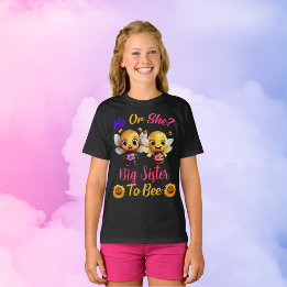 ジェンダーは彼の彼女の姉とビーの女の子の黒を明かす Tシャツ