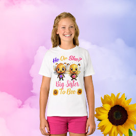 ジェンダーは彼の彼女の姉を明かす蜂の女の子ホワイト Tシャツ