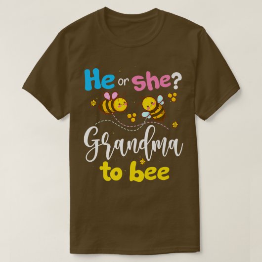 ジェンダーは彼または彼女のおばあちゃんピンクまたはBluに明かす Tシャツ (デザイン正面)