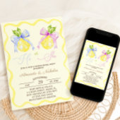 ジェンダーは彼または彼女ピンクのブルーボウレモンを明らかにする 招待状