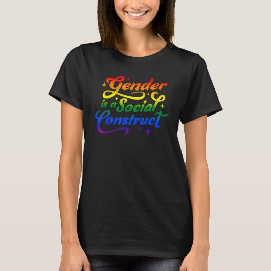 ジェンダーは社会構造トランスジェンダー非ビナー Tシャツ (正面)