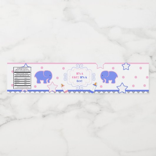 ジェンダーは赤ちゃんシャワーを彼または彼女は赤ちゃんシャワーを明らかにする ペットボトルラベル (シングルラベル)