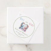 ジェンダーは赤ちゃんシャワーを明らかにするテディベア青ピンク フェイバータグ (インサイチュ)