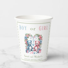 ジェンダーは赤ちゃんシャワーを明らかにするテディベア青ピンク