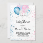 ジェンダーは赤ちゃんシャワー青ピンクの男の子の女の子を明かす 招待状 (正面)
