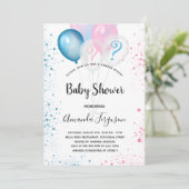 ジェンダーは赤ちゃんシャワー青ピンクの男の子の女の子を明かす 招待状 (スタンド正面)