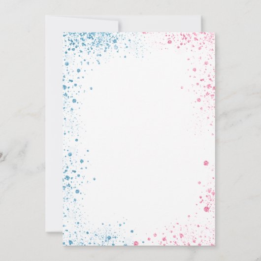 ジェンダーは赤ちゃんシャワー青ピンクの男の子の女の子を明かす 招待状 (裏面)