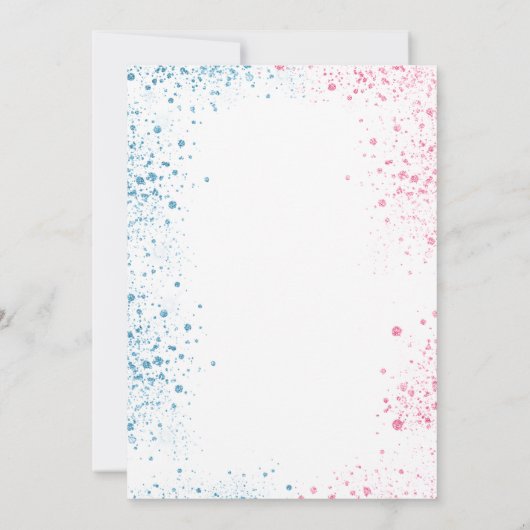 ジェンダーは赤ちゃんシャワー青ピンクの男の子の女の子を明かす 招待状 (裏面)