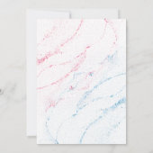 ジェンダーエレガントリビールコーストビーチサンドピンクブルー 招待状 (裏面)