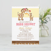 ジェンダーカワイトなキリンのベビーシャワー 招待状 (スタンド正面)