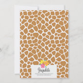 ジェンダーカワイトなキリンのベビーシャワー 招待状 (裏面)