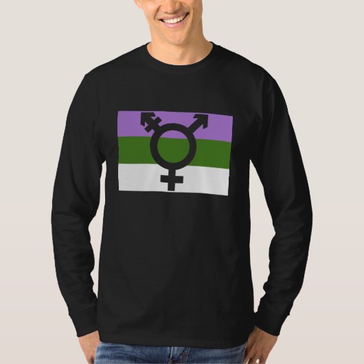 ジェンダークエアフラッグ切り出し Tシャツ (正面)
