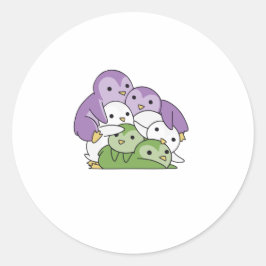 ジェンダークエア国旗のプライドLgbtqかわいいペンギン ラウンドシール