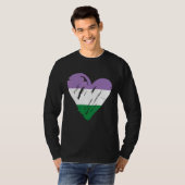 ジェンダーケアプライドハートフラグ1 Tシャツ (正面フル)