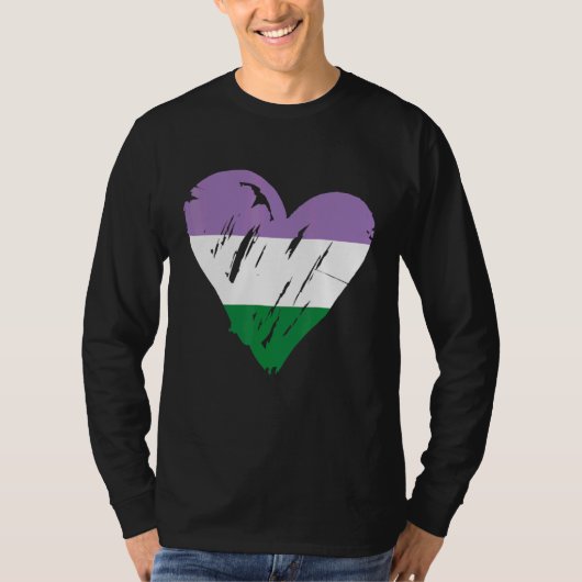 ジェンダーケアプライドハートフラグ1 Tシャツ (正面)