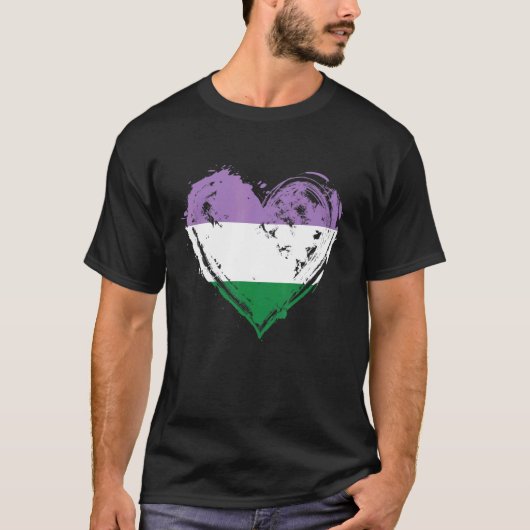 ジェンダーケアプライドハートフラグ Tシャツ (正面)