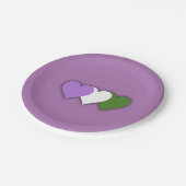 ジェンダーケアプライドハート紙プレート ペーパープレート (アングル)