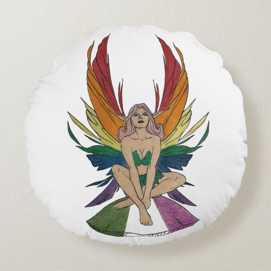 ジェンダーケア妖精の国 ラウンドクッション (正面)