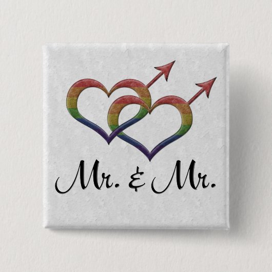 ジェンダーシンボルの連動ゲイプライド氏 缶バッジ (正面)