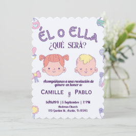 ジェンダースペインのリビール招待状ベビー暴露 招待状