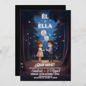 ジェンダースペインのリビール招待状ボホレバシオン 招待状 (正面/裏面)