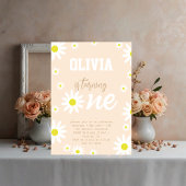 ジェンダーニュートラルなダイジーの1歳誕生日パーティー ボホ ワイト 招待状