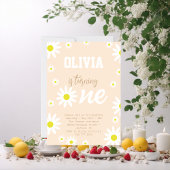 ジェンダーニュートラルなダイジーの1歳誕生日パーティー ボホ ワイト 招待状