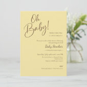 ジェンダーニュートラルなベビーシャワー招待状「Oh Baby」 招待状 (スタンド正面)