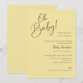 ジェンダーニュートラルなベビーシャワー招待状「Oh Baby」 招待状 (正面/裏面)