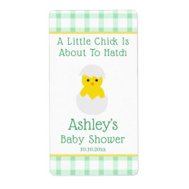 ジェンダーニュートラルなベビーシャワー用のかわいいひよこが孵化するデザイン ラベル