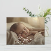 ジェンダーニュートラルな洗礼の横向き写真スクリプト 招待状 (スタンド正面)