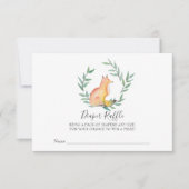 ジェンダーニュートラルな狐の赤ちゃんシャワーおむつラッフル 招待状 (正面)