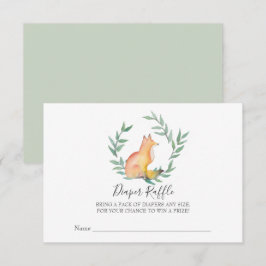 ジェンダーニュートラルな狐の赤ちゃんシャワーおむつラッフル 招待状