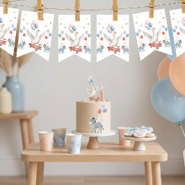 ジェンダーニュートラルな1歳の誕生日をお祝いする「One Silly Goose」デザイン バンティングフラッグ